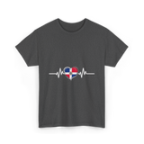 Dominican Republic Heartbeat Dominican Roots T-Shirt - Dark Heather