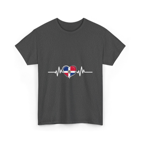 Dominican Republic Heartbeat Dominican Roots T-Shirt - Dark Heather