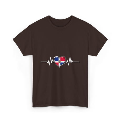 Dominican Republic Heartbeat Dominican Roots T-Shirt - Dark Chocolate