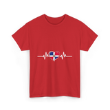 Dominican Republic Heartbeat Dominican Roots T-Shirt - Red