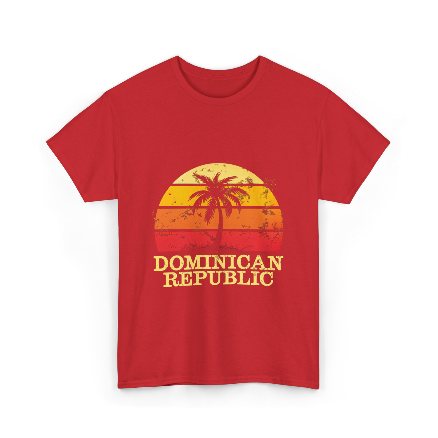 Dominican Republic Vintage Sunset T-Shirt - Red