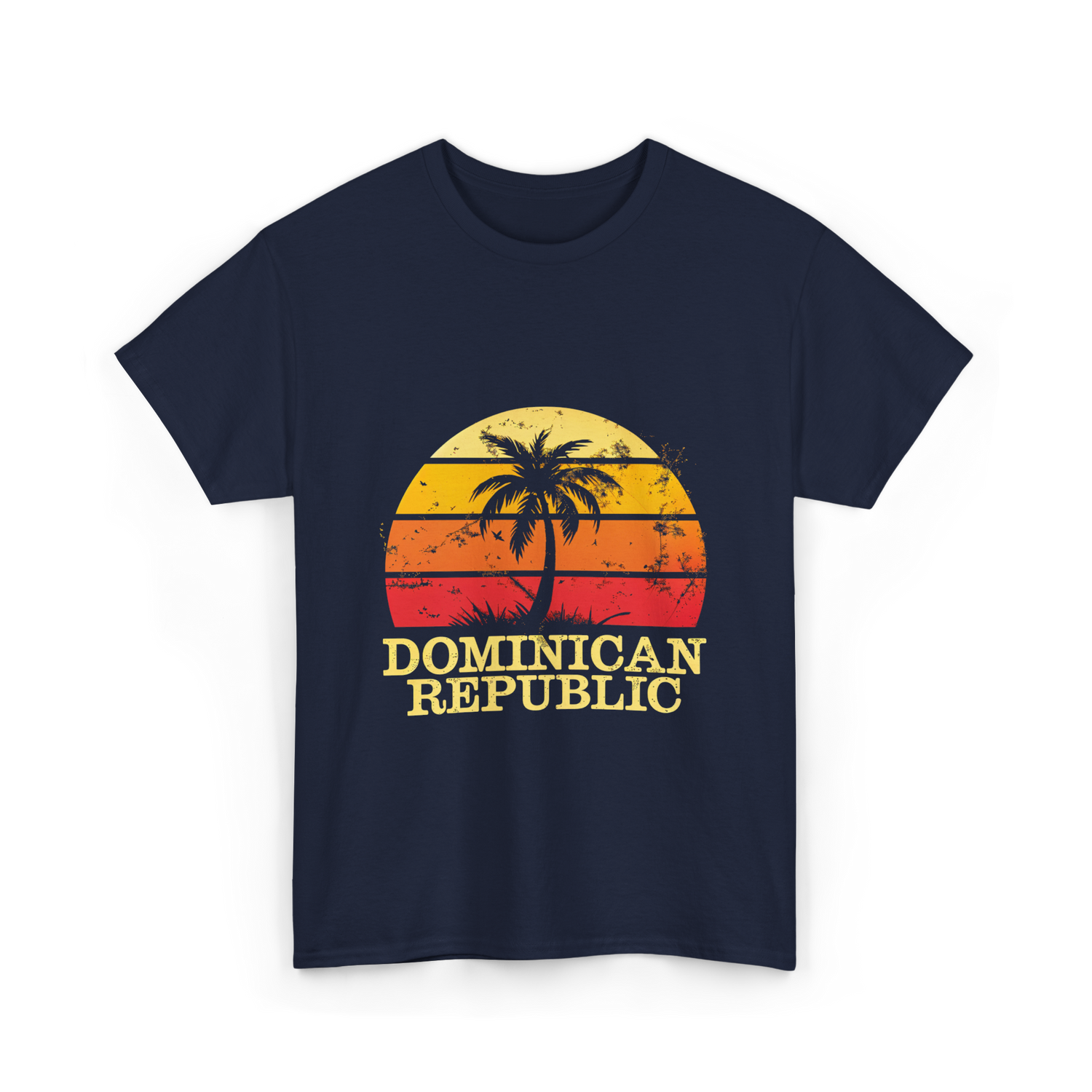 Dominican Republic Vintage Sunset T-Shirt - Navy