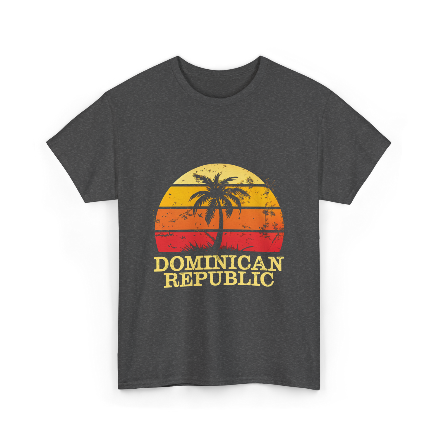 Dominican Republic Vintage Sunset T-Shirt - Dark Heather
