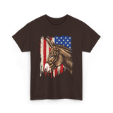 Donkey American Flag Patriotic T-Shirt - Dark Chocolate