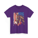 Donkey American Flag Patriotic T-Shirt - Purple