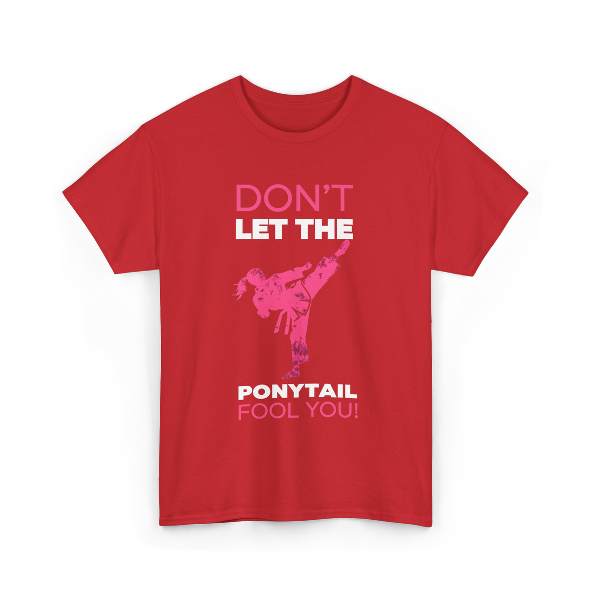 Don't Let The Ponytail Karate T-Shirt - Red