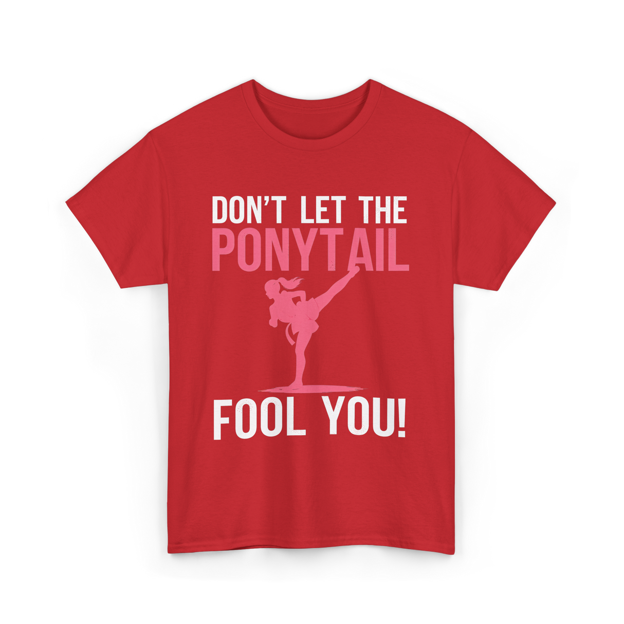 Don't Let The Ponytail Karate T-Shirt - Red