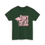 Don't Make Me Flamingo Animal T-Shirt - Forest Green