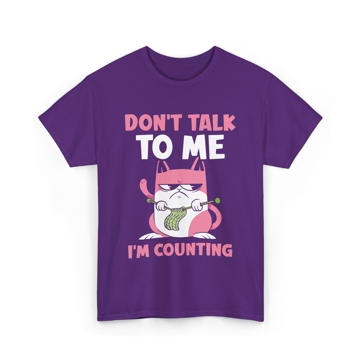 Don't Talk I'm Counting Knitting T-Shirt - Purple