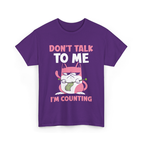 Don't Talk I'm Counting Knitting T-Shirt - Purple