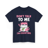 Don't Talk I'm Counting Knitting T-Shirt - Navy