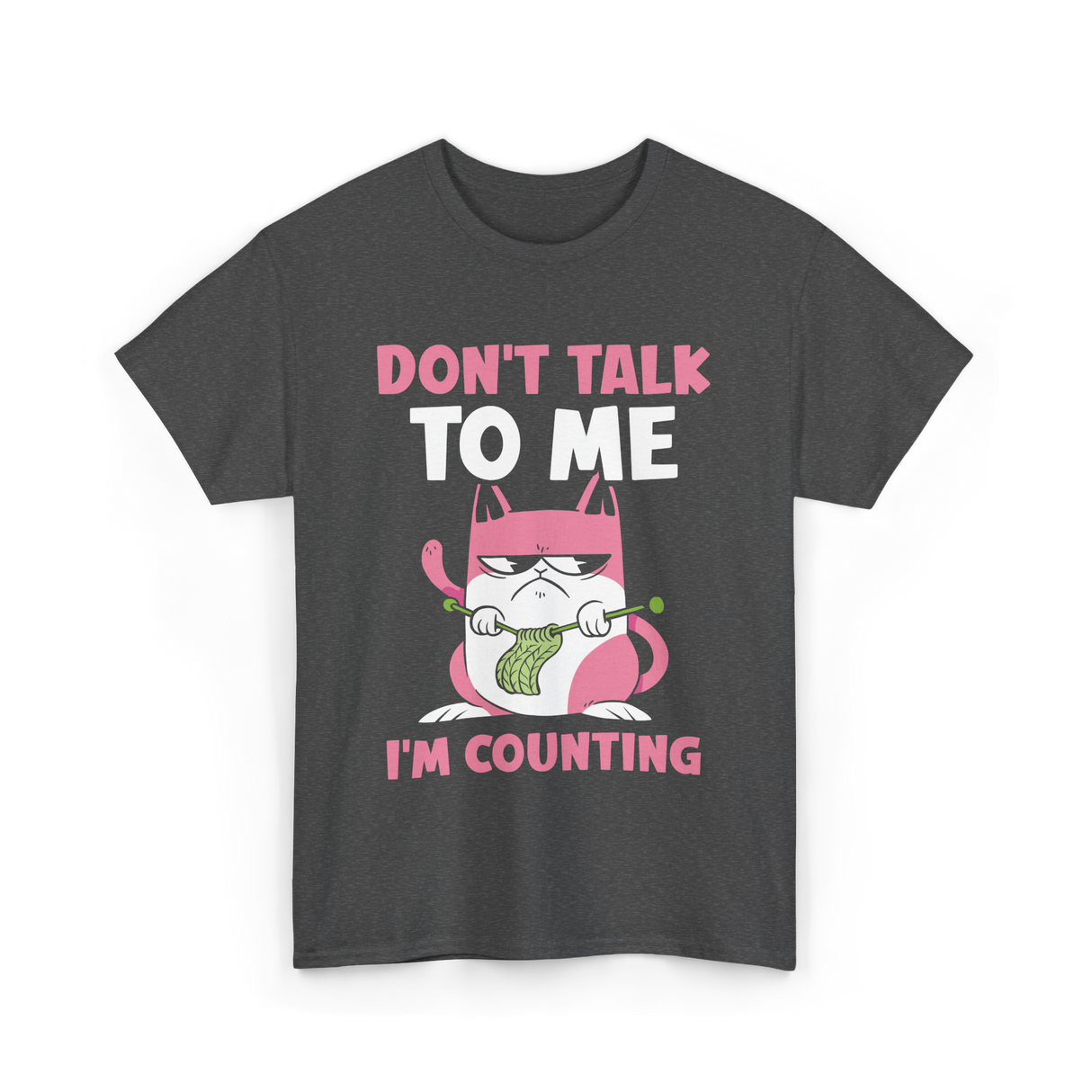 Don't Talk I'm Counting Knitting T-Shirt - Dark Heather