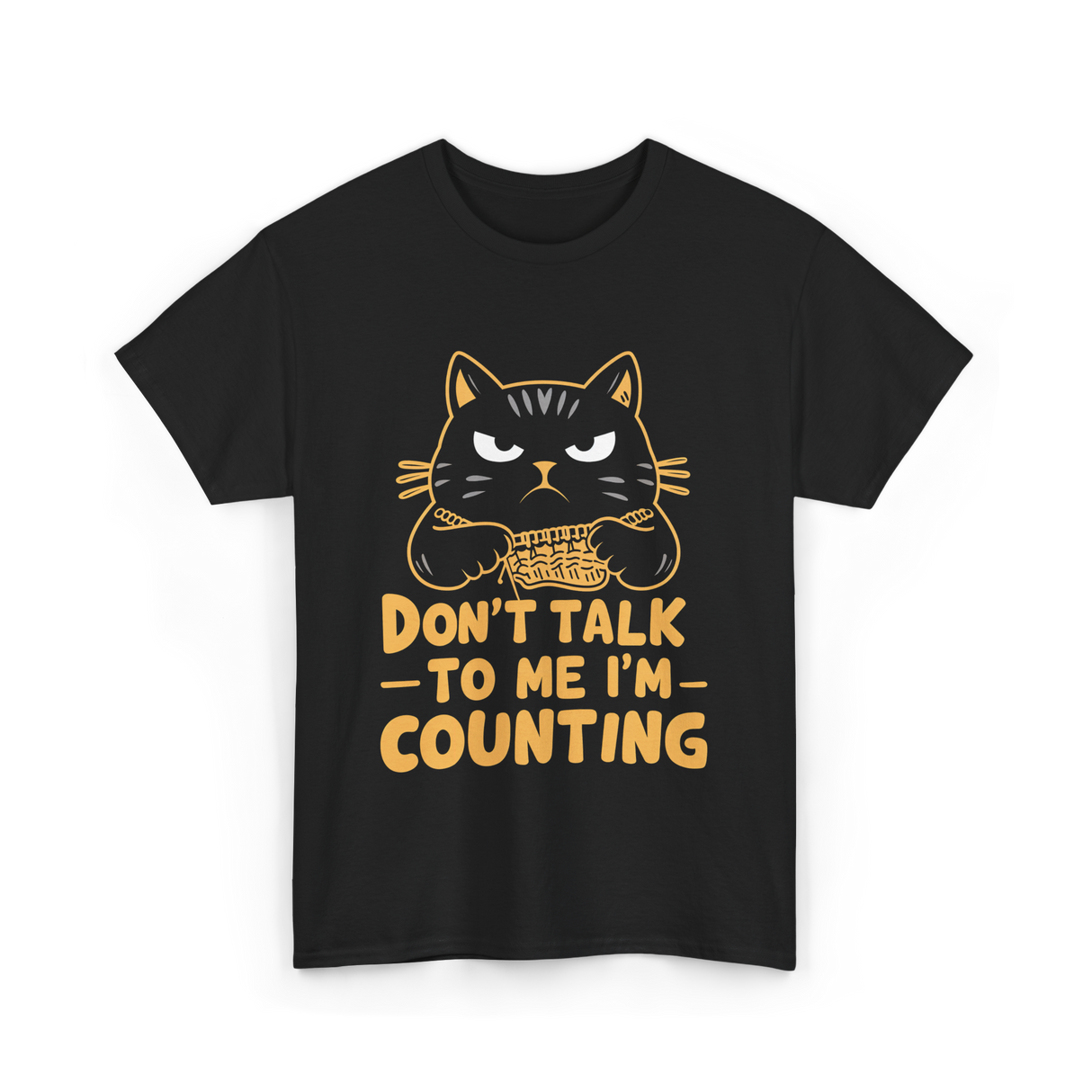 Dont Talk To Me Counting Cat Lover T-Shirt - Black