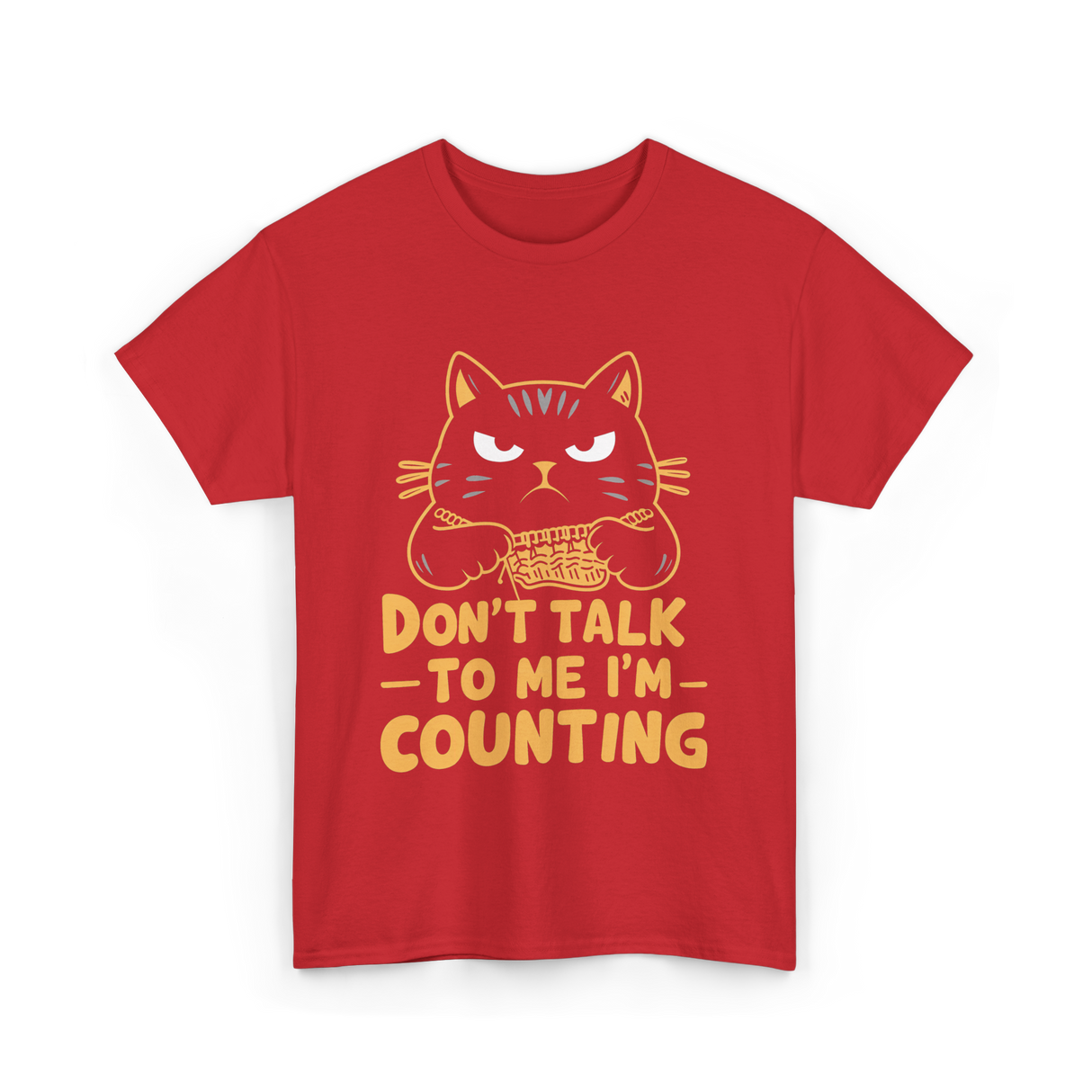 Dont Talk To Me Counting Cat Lover T-Shirt - Red