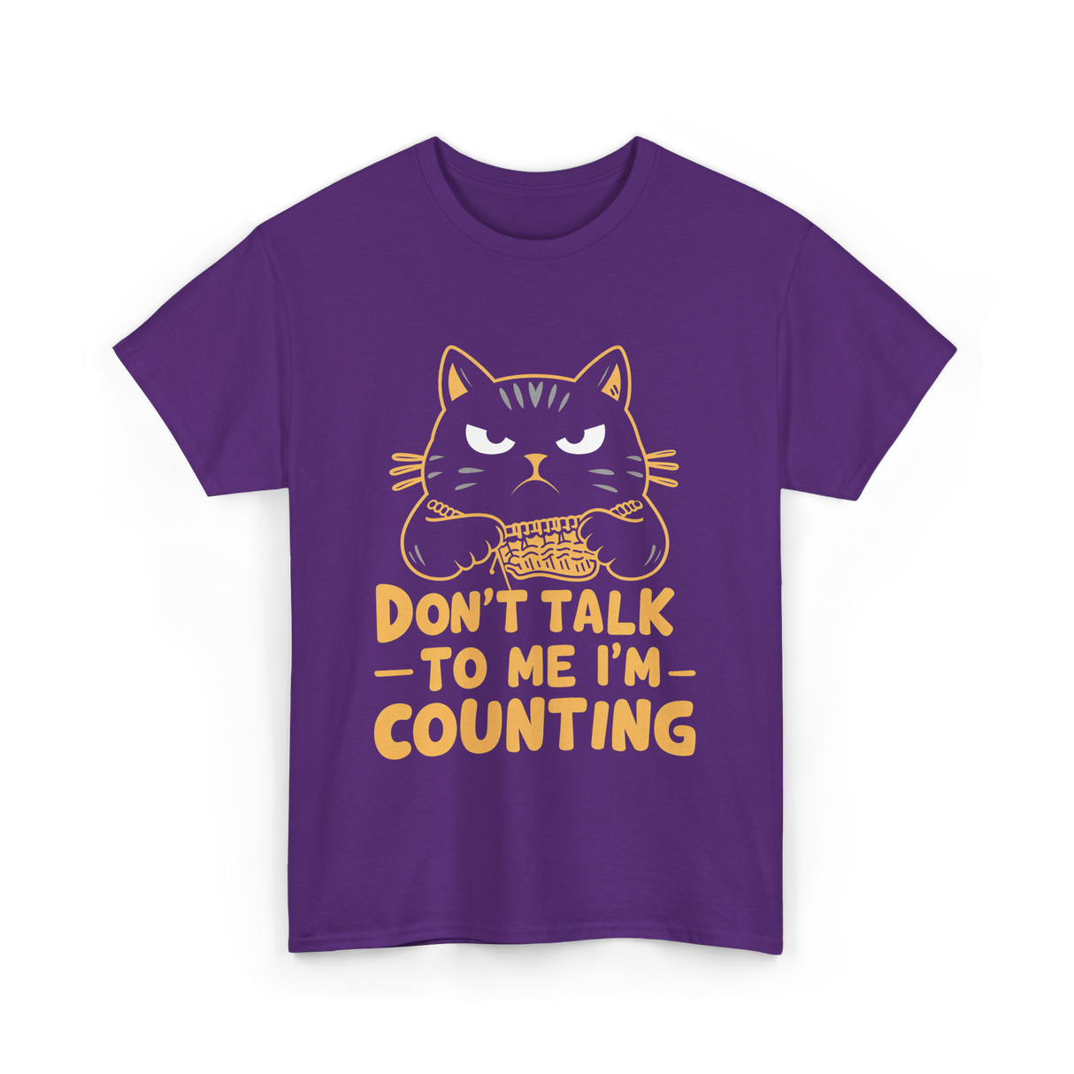 Dont Talk To Me Counting Cat Lover T-Shirt - Purple