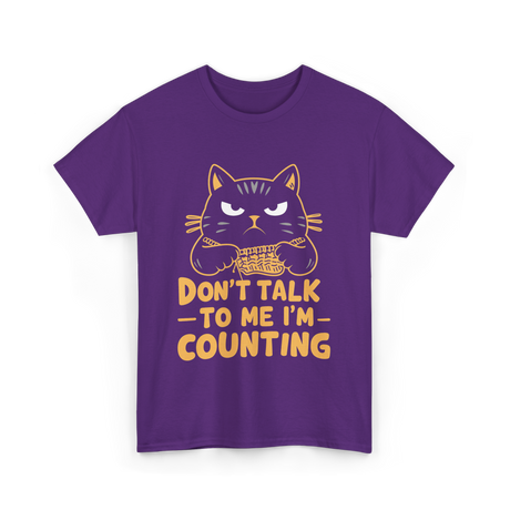 Dont Talk To Me Counting Cat Lover T-Shirt - Purple