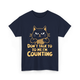 Don't Talk To Me Counting Knitting T-Shirt - Navy