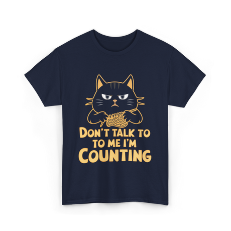 Don't Talk To Me Counting Knitting T-Shirt - Navy