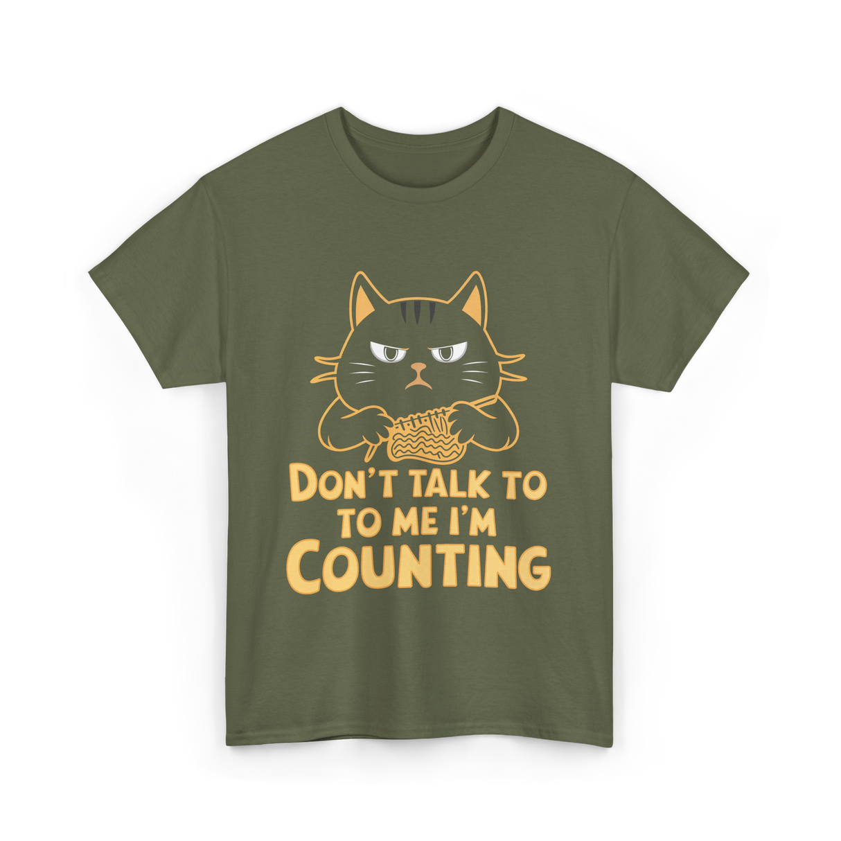 Don't Talk To Me Counting Knitting T-Shirt - Military Green