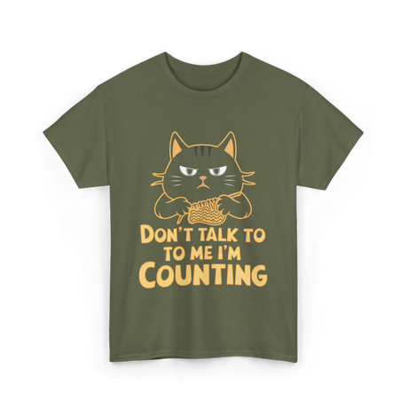 Don't Talk To Me Counting Knitting T-Shirt - Military Green