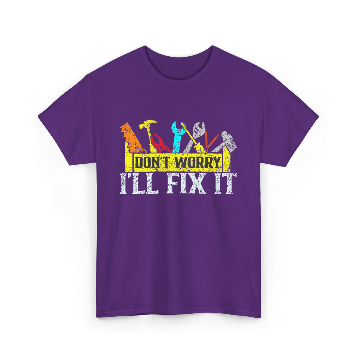 Don't Worry I'll Fix It Handyman T-Shirt - Purple