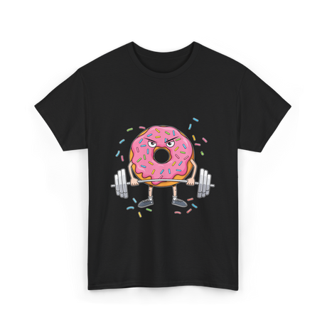 Donut Lifting Weight Fitness T-Shirt - Black