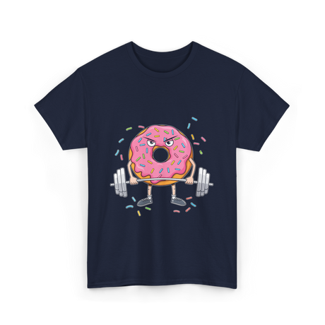 Donut Lifting Weight Fitness T-Shirt - Navy