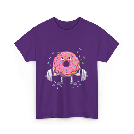 Donut Lifting Weight Fitness T-Shirt - Purple