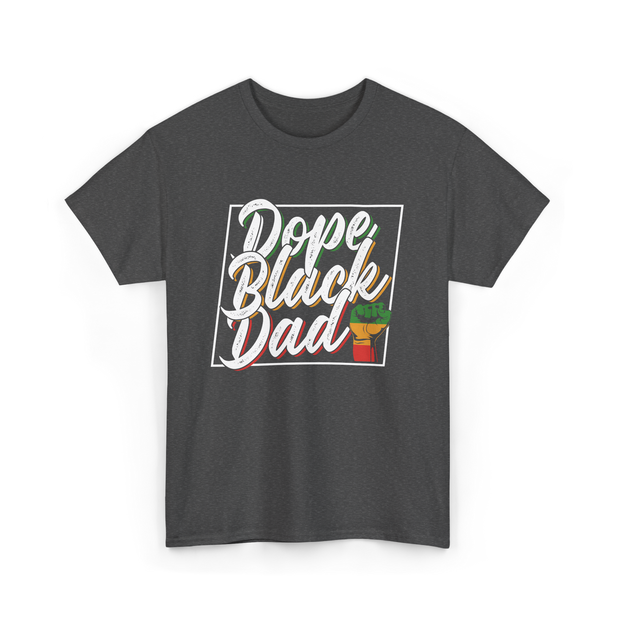 Dope Black Dad African Pride T-Shirt - Dark Heather