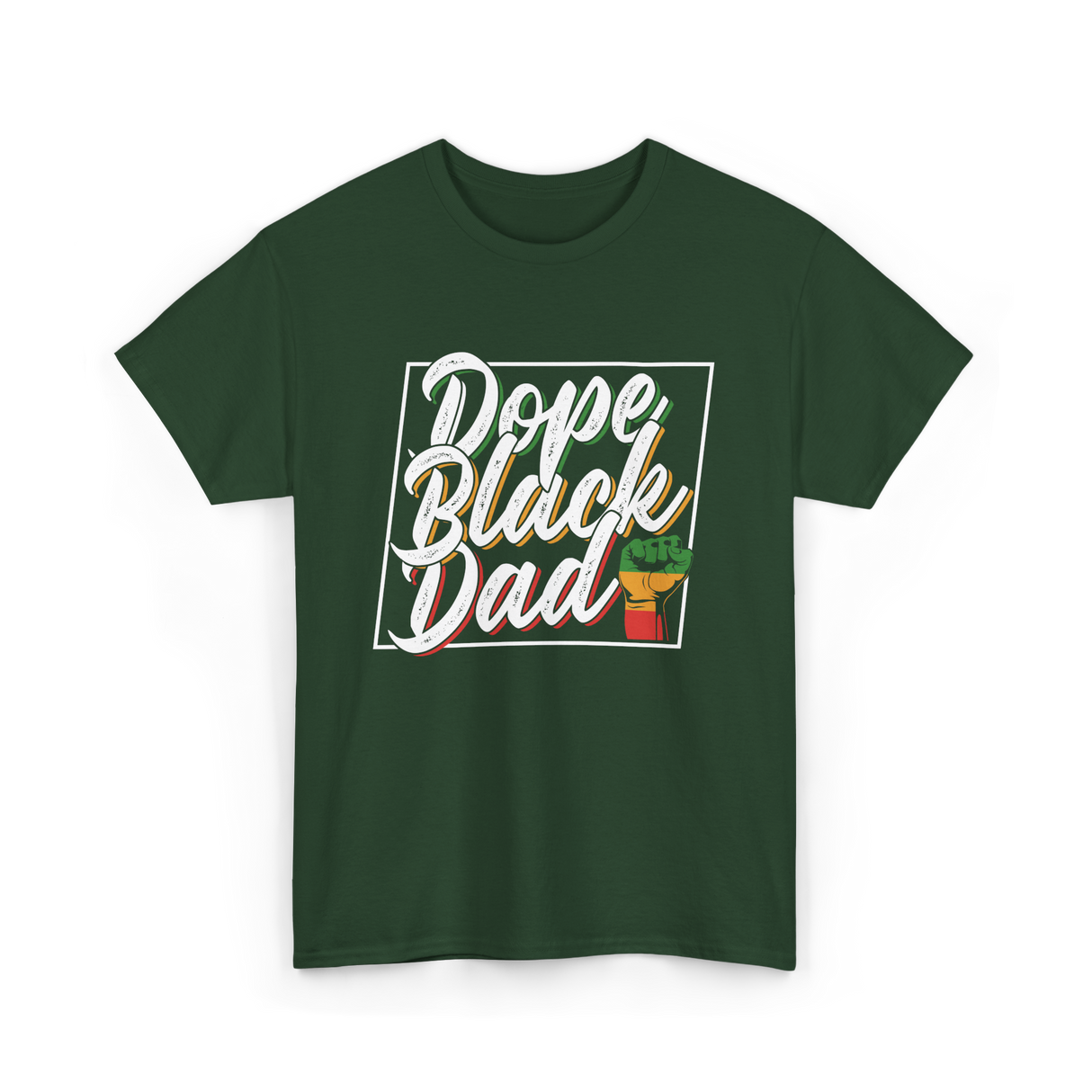 Dope Black Dad African Pride T-Shirt - Forest Green