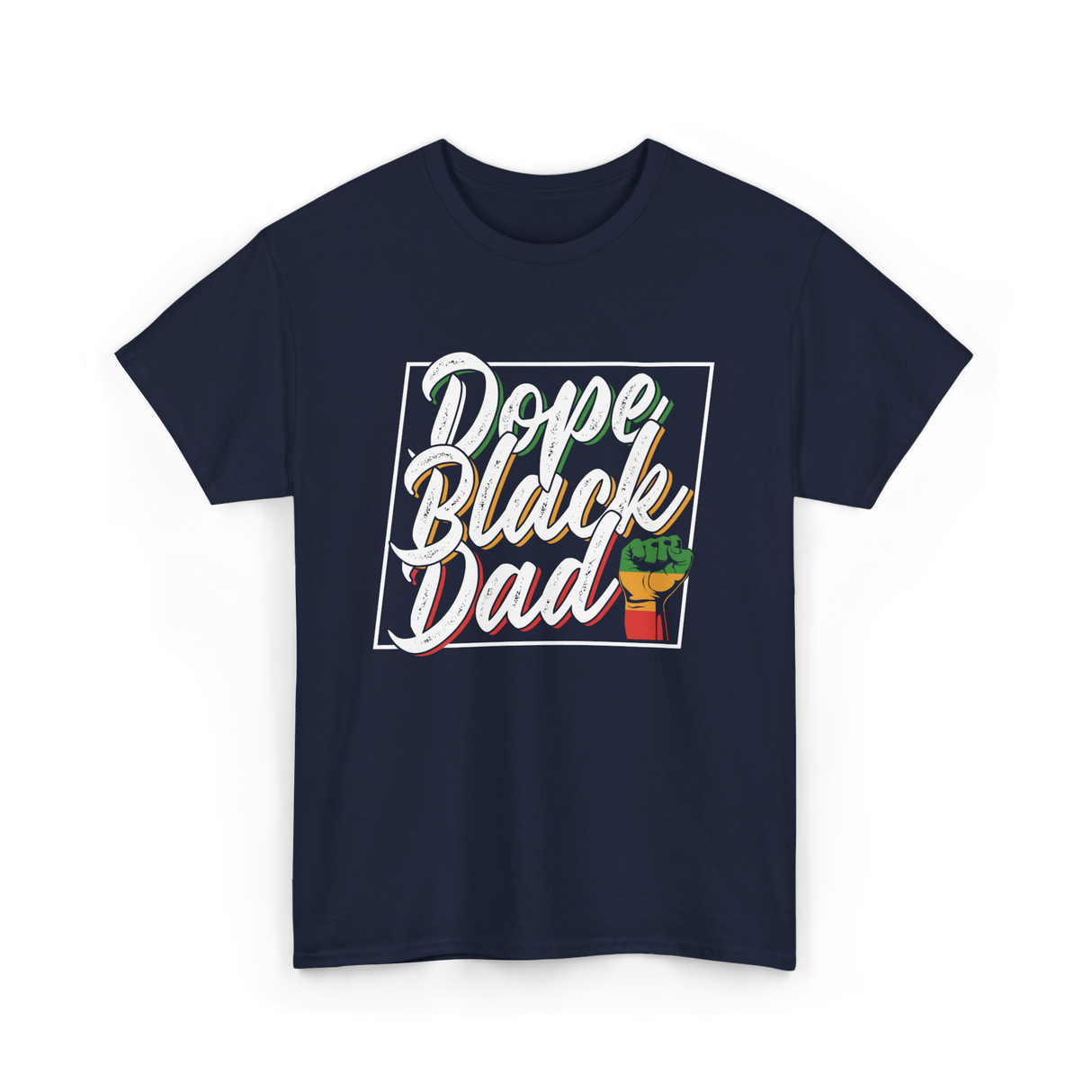 Dope Black Dad African Pride T-Shirt - Navy