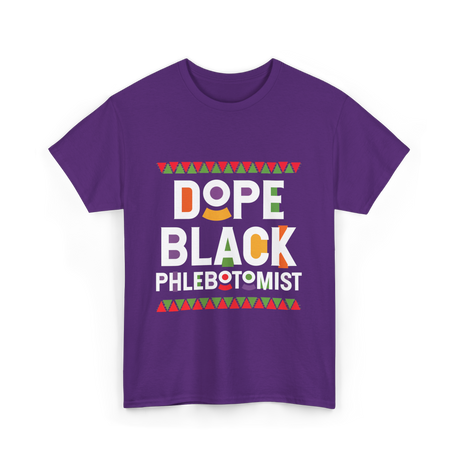 Dope Black Phlebotomist Black T-Shirt - Purple