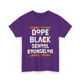 Dope Black School Counselor T-Shirt - Purple