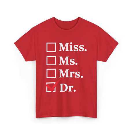 Dr Checkbox Doctor Female T-Shirt - Red