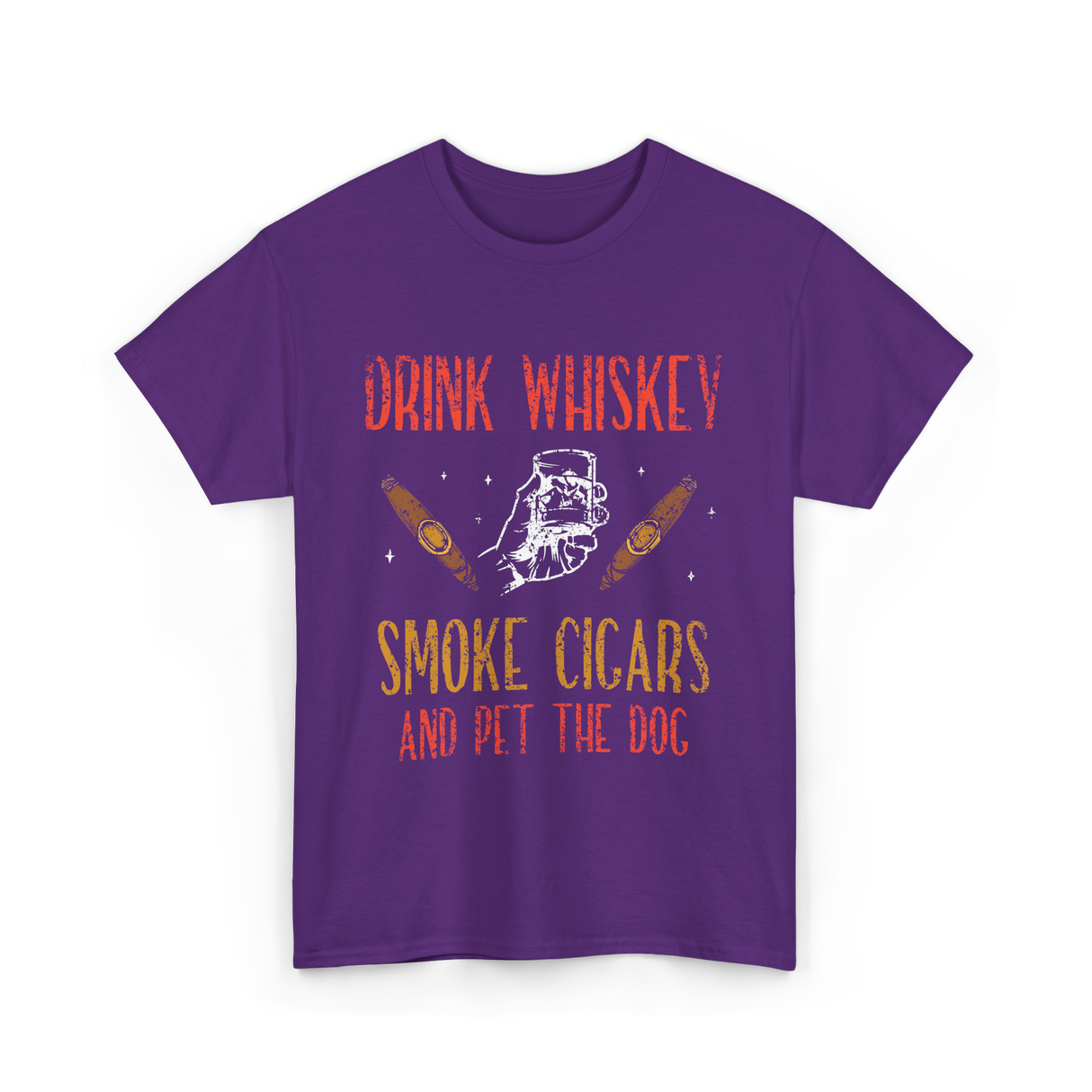 Drink Whiskey Smoke Cigars Whiskey Cigar T-Shirt - Purple