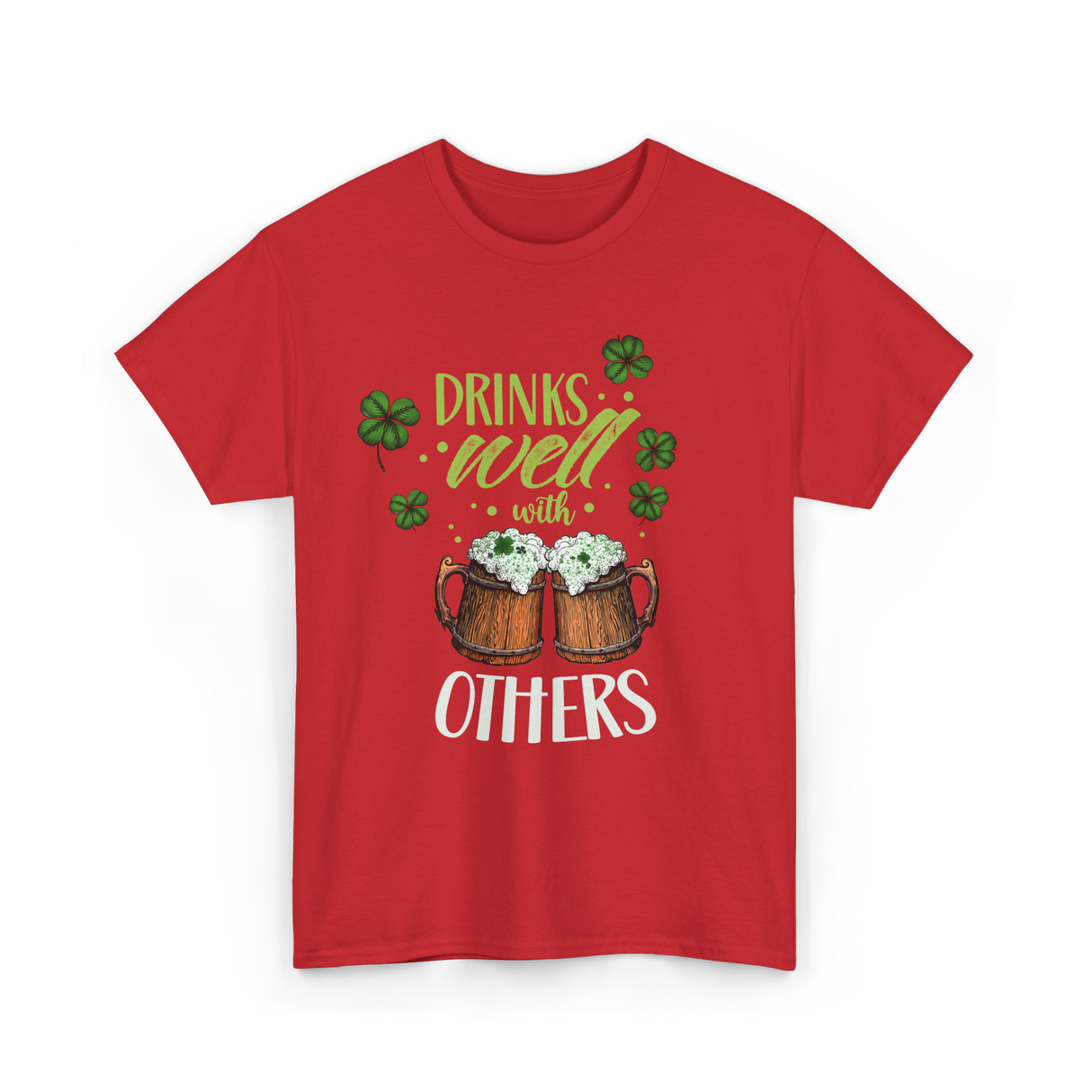 Drinks Well With Others Irish T-Shirt - Red