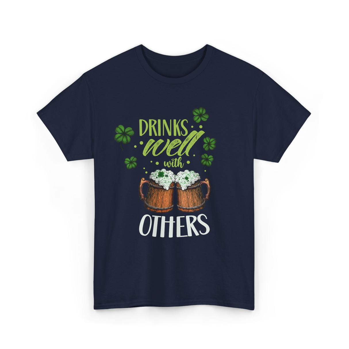 Drinks Well With Others Irish T-Shirt - Navy