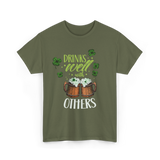 Drinks Well With Others Irish T-Shirt - Military Green