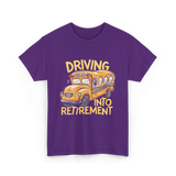 Driving Into Retirement School Bus T-Shirt - Purple