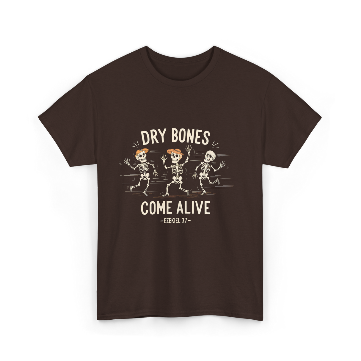 Dry Bones Come Alive Skeleton T-Shirt - Dark Chocolate