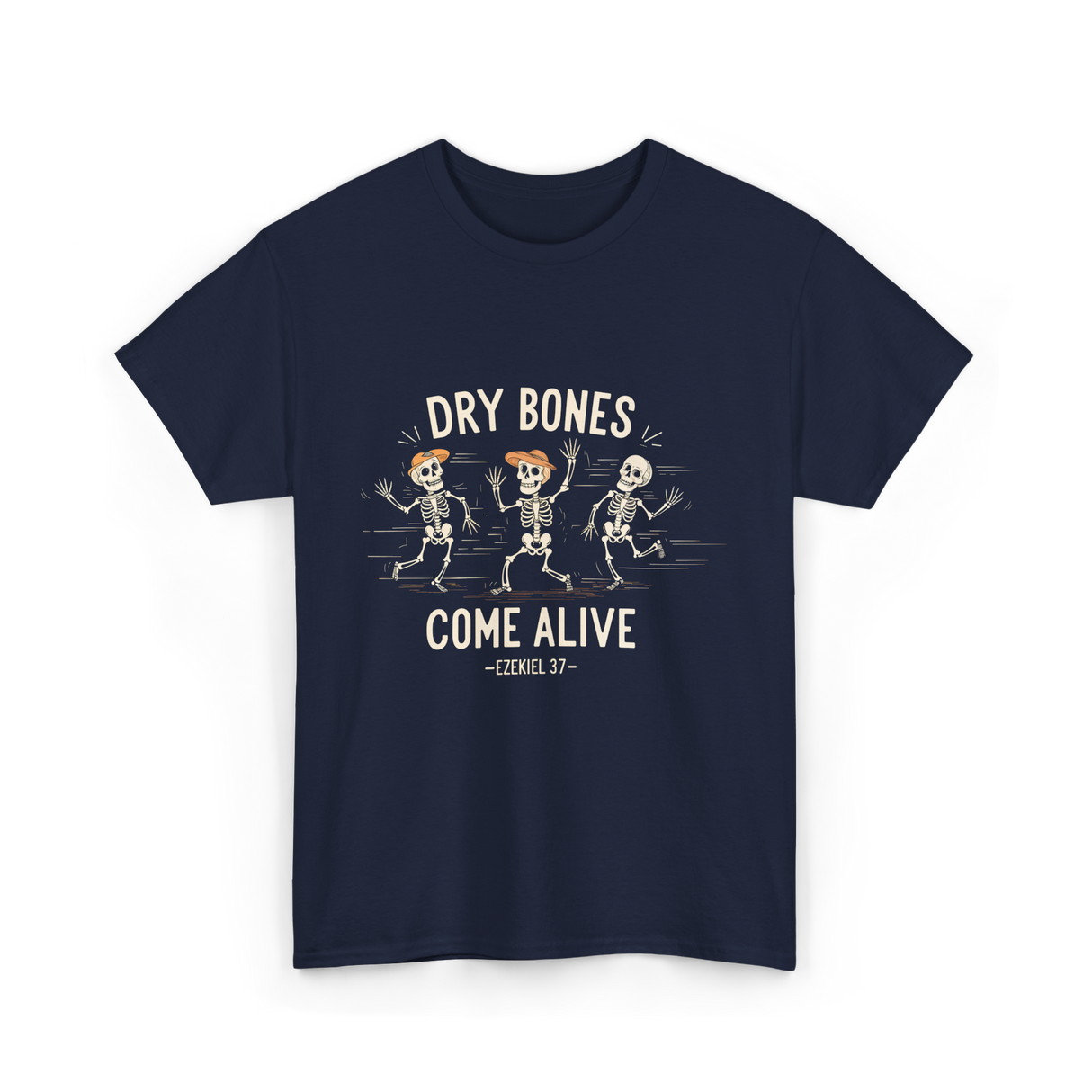 Dry Bones Come Alive Skeleton T-Shirt - Navy