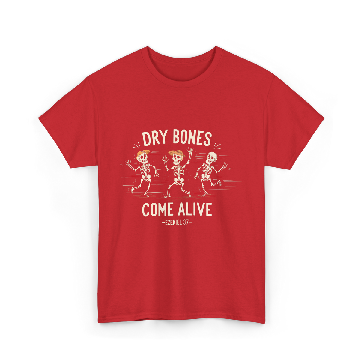 Dry Bones Come Alive Skeleton T-Shirt - Red