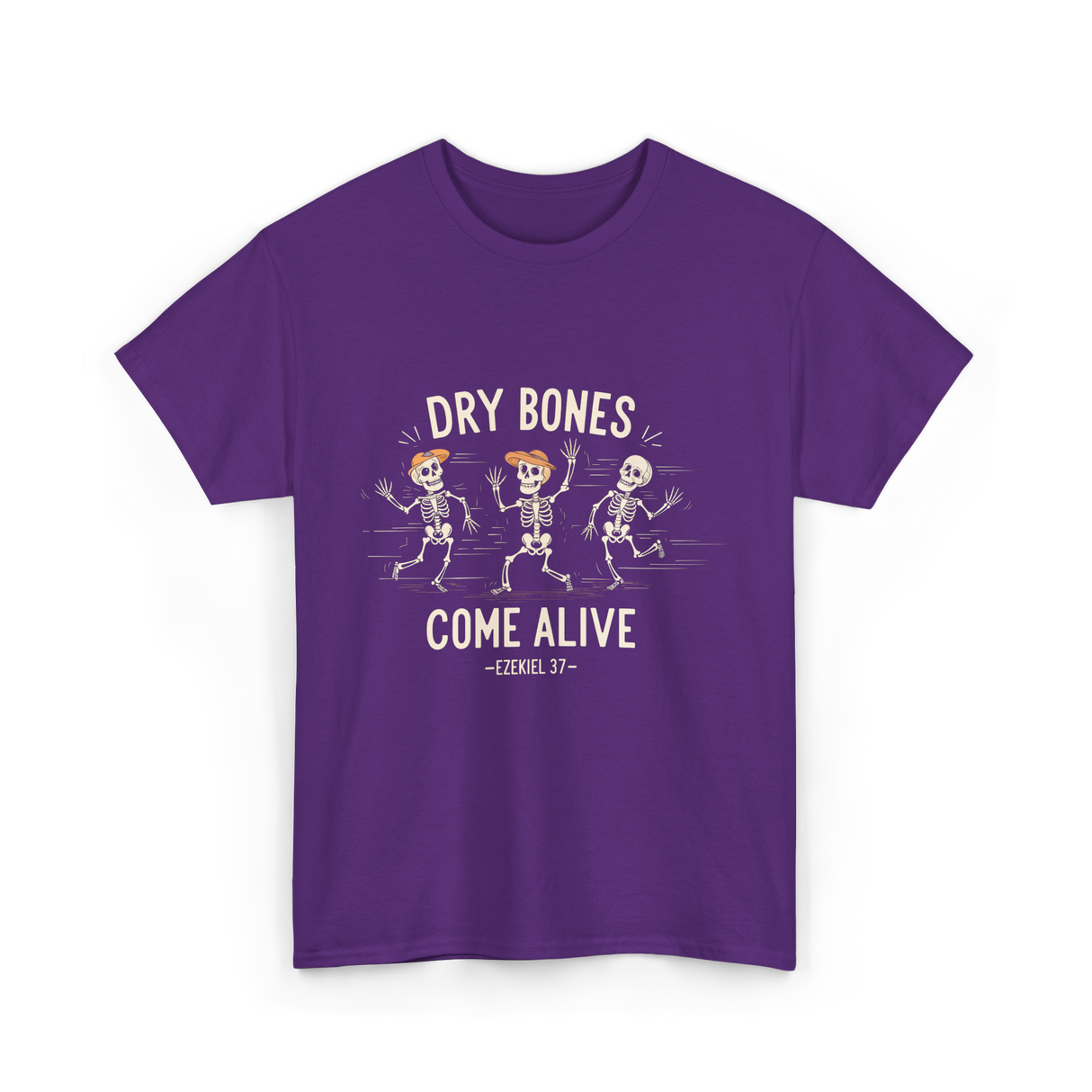 Dry Bones Come Alive Skeleton T-Shirt - Purple