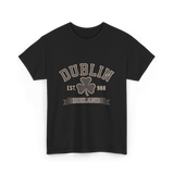 Dublin Ireland Clover Leaf T-Shirt - Black