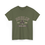 Dublin Ireland Clover Leaf T-Shirt - Military Green