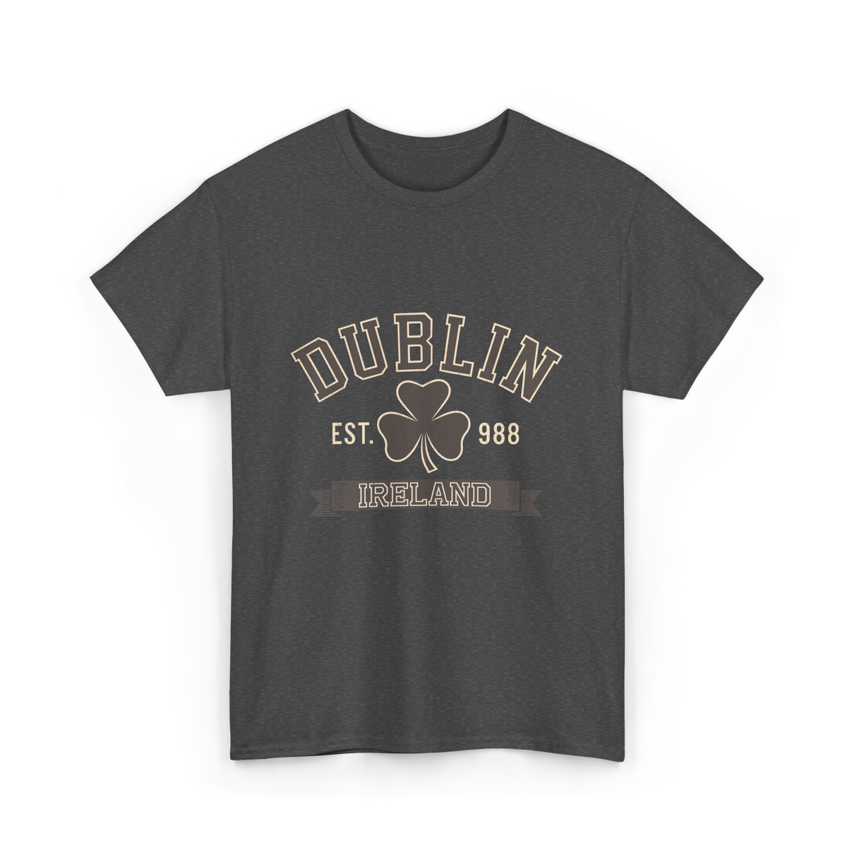 Dublin Ireland Clover Leaf T-Shirt - Dark Heather