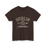 Dublin Ireland Clover Leaf T-Shirt - Dark Chocolate