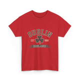 Dublin Ireland Clover Leaf T-Shirt - Red