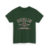 Dublin Ireland Clover Leaf T-Shirt - Forest Green