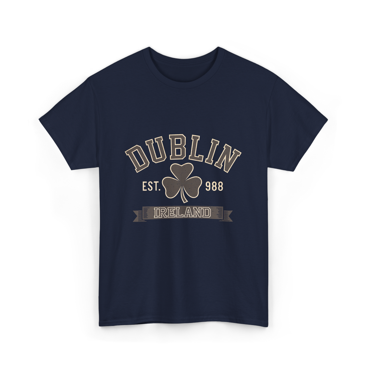 Dublin Ireland Clover Leaf T-Shirt - Navy